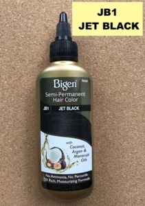 HOYU BIGEN SEMI-PERMANENT COLORS JB1 JET BLACK with COCONUT,ARGAN & MARACUJA OIL - Picture 1 of 4