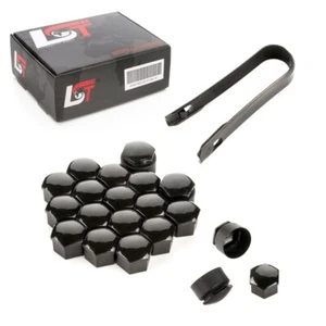 20x Tapones de tornillos de rueda 17 mm antirrobo negro brillante para VAUXHALL - Imagen 1 de 11