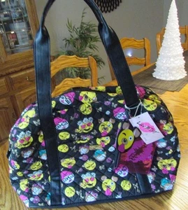 BOLSO DE MANO LUV BETSEY JOHNSON EMOJI ACOLCHADO FIN DE SEMANA/LONA NUEVO CON ETIQUETAS - Imagen 1 de 12