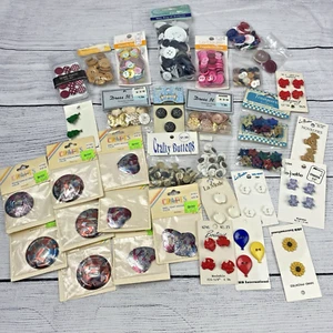 Gran Lote Botones Adornos Conchos Lote Mixto Costura Artesanía Vintage y Nuevo - Imagen 1 de 12