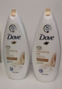 2 x Dove Nourishing Silk BODY WASH 225ml Each Silky Soft Skin Moisturising Wash