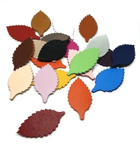 50pcs Geniune Leather foliage leaves leaf appliques leather die cut shape   - Picture 1 of 9
