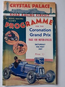 Programa de Gran Premio Crystal Palace 1937. Programa Brooklands. - Imagen 1 de 4