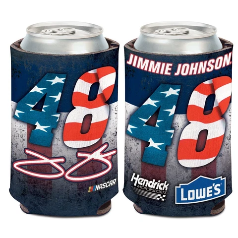 Jimmie Johnson 2017 Wincraft #48 Patriotic 12oz Can Coolie FREE SHIP! Cover
