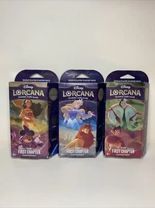 New Disney Lorcana Trading Card Game TCG First Chapter Starter Deck Set Lot of 3 - Picture 1 of 3