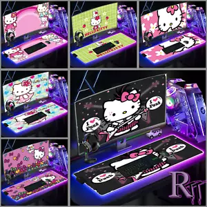 Hello Kitty LED Gaming Large RGB Extended Anti-Slip Mouse Mat Pad Mousepad Desk - Picture 1 of 13