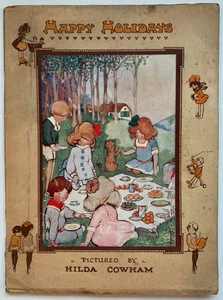 HAPPY HOLIDAYS, artist H. Cowham, children's illustrated, R. Tuck, circa 1905 - Bild 1 von 11