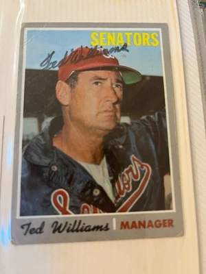 Бейсбольная карточка с автографом Теда Уильямса - Washington Senators - 1970 - менеджер - Изображение 1 из 4