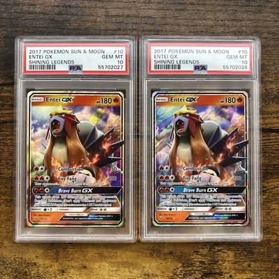 SEQUENTIAL 2017 Pokemon Shining Legends Entei GX #10 PSA 10 Gem Mint - Image 1 of 2