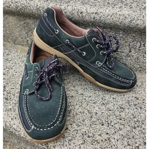 G.H. Bass Men's Blue Leather Topsiders 10M Very Nice Boat Shoes Loafers - Picture 1 of 7