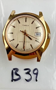 Mens 1978 Timex Sprite Date Gold Watch 2456002578 M25 Running Spare Repair READ - Picture 1 of 10