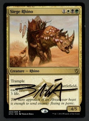 ***Siege Rhino Signed*** MTG Khans of Tarkir Magic Volkan Baga Kid Icarus - Image 1 of 2