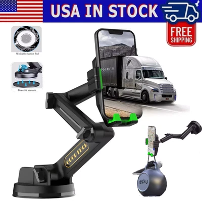 Phone Holder Mount Heavy Duty Truck Car Dashboard Windshield Long Anti-Shake US - Image 1 of 4