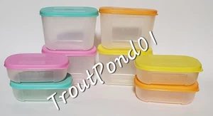 Tupperware Freezer Mates FreezerMates 110mL 300mL Set 8 Containers Pastel Colors - Picture 1 of 20