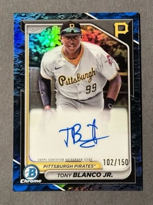 2024 Bowman Tony Blanco Jr. Chrome Prospect 1st Auto Blue Crater /150 Pirates - Picture 1 of 2