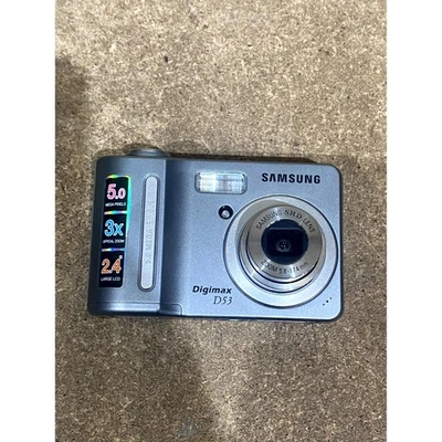 Samsung Digimax D53 Digital Camera Silver 5MP 2.4 LCD 3x Optical Zoom For Parts - Image 1 of 4