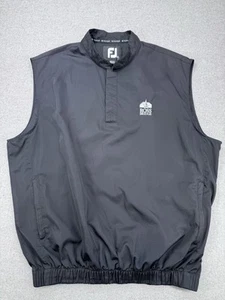 FootJoy Vest Mens M Black Windbreaker Sleeveless Button Placket Golf Ross Bridge - Picture 1 of 12