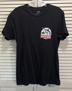 Salty Crew Black Graphic Logo Print Crew Neck Short Sleeve T-Shirt Size S Beach - Picture 1 of 6