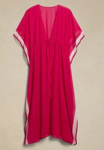 NWT! Banana Republic Women’s Sz Medium/Large Maui Rose Kaftan Swim Coverup $110 - Picture 1 of 14