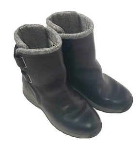 Woolrich Black Leather and Wool Waterproof Slip Resistant Boots Size 6 - Picture 1 of 12