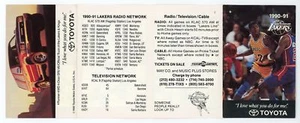 Toyota Lakers 1990 calendario #nno Magic Johnson 1990-91 Lakers Scheman Ex - Imagen 1 de 2