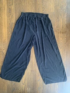 Grima’s Silk Elastane Wide Leg Pants Womens XL Black Pockets Lagenlook - Picture 1 of 7