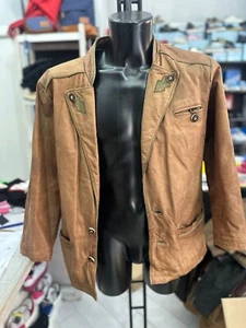 Distler Leather Jacket Used Men Man Size 52 Brown LLV376 - Picture 1 of 22