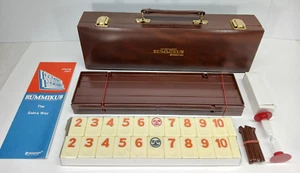 VINTAGE 1982 TOURNAMENT RUMMIKUB TILE GAME IN FAUX LEATHER CARRY CASE COMPLETE - Picture 1 of 5