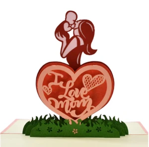 3D Pop Up Greeting Card I love mom Free Shipping USA seller - Picture 1 of 2
