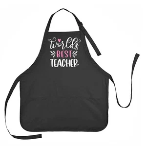 Worlds Best Teacher Apron, Best Teacher Apron, Apron for Teacher, Teacher Gift - Picture 1 of 4