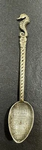 Sterling Silver Souvenir Spoon - Atlantic City, NJ (4") Seahorse Handle - Picture 1 of 3