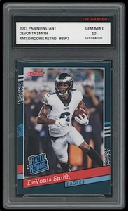DEVONTA SMITH 2021 PANINI INSTANT 1ST GRADED 10 RATED RETRO ROOKIE CARD EAGLES - Imagen 1 de 1