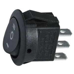 Deviatore bilanciere unipolare 3 posizioni tasto nero rotondo 250V 10A 220V 7407 - Picture 1 of 2