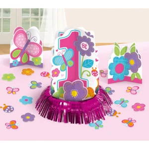 Dekoset 1. Geburtstag Mädchen Tischdeko Party girl rosa Schmetterling Deko - Bild 1 von 1