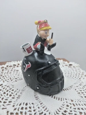 Houston Texans Christmas Ornament Elf on a football Helmet New - Image 1 of 4