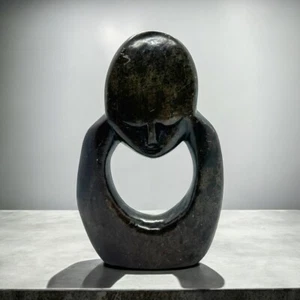Figura de piedra tallada a mano vintage Shona Zimbabwe hombre abstracto - Imagen 1 de 10