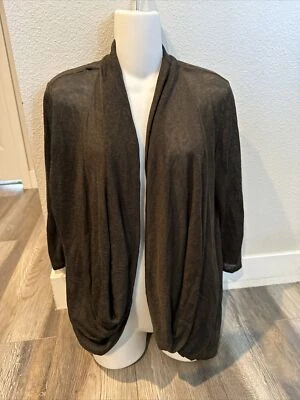 Cárdigan marrón Kenneth Cole New York Collection manga larga frente abierto para mujer Foto 1 de 4