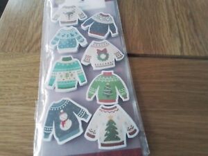 TOPPERS IN CHRISTMAS JUMPERS X 8 Great For Crafting Cards Or Scrapbooking New