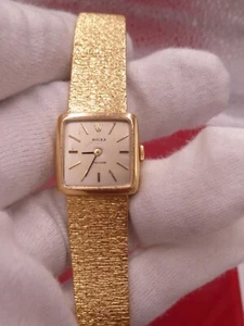 1960s Rolex Precision Vintage Ladies Watch 18KT Gold Caliber 1400 Mesh Band - Picture 1 of 21