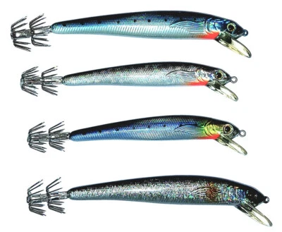 Kit 4 Totanare per la Pesca a Traina al Calmaro Esche Artificiali Calamari - Immagine 1 di 4