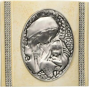 Placa Virgen y Niño Marco Religioso Regalo para Primera Comunión y Bautizos - Imagen 1 de 4