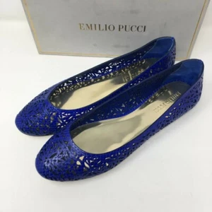 Scarpe ballerine EMILIO PUCCI - blu - UK 8/EU 41 - £415 - Foto 1 di 12