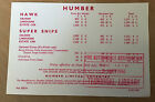 Humber Hawk & Super Snipe Price List July 1961