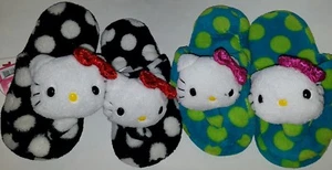 Toddler Girls Sanrio Hello Kitty Flip Flop House Slippers Black - Green 11/12 - Picture 1 of 6