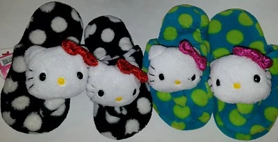 Zapatillas de casa Sanrio Hello Kitty chanclas negras - verdes 11/12 para niñas pequeñas Foto 1 de 4