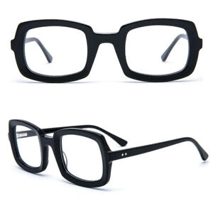 Vintage Square Acetate Glasses Full Rim Eyeglass Frames Mens Women Clear Lens