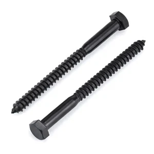 3/8 x 4-1/2 inch Stainless Steel Hex Head Lag Screws Bolts Black Coated 304 S... - Picture 1 of 8