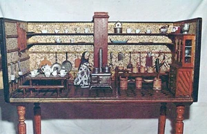 Réplica hecha a mano de casa de muñecas Homestead Iowa de Amana cocina museo postal - Imagen 1 de 2