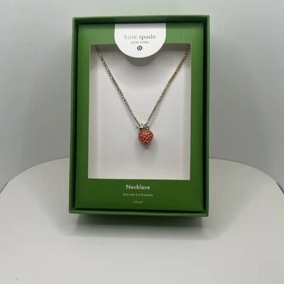 Collar Tenis Kate Spade X Target Fresa Dije Tono Dorado - NUEVO - SE ENVÍA AHORA Foto 1 de 3