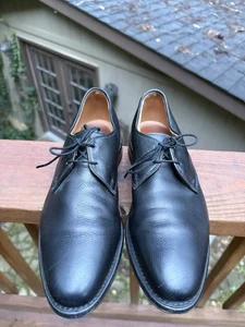 Allen Edmonds Lambert Oxfords Dress Shoes Mens Size 7 D Blk Pebble Grain Leather - Picture 1 of 14
